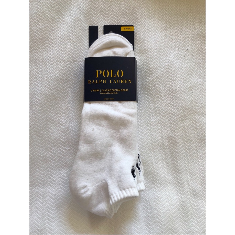 Mens White Socks - Package of 3 - Ralph Lauren - NEW
